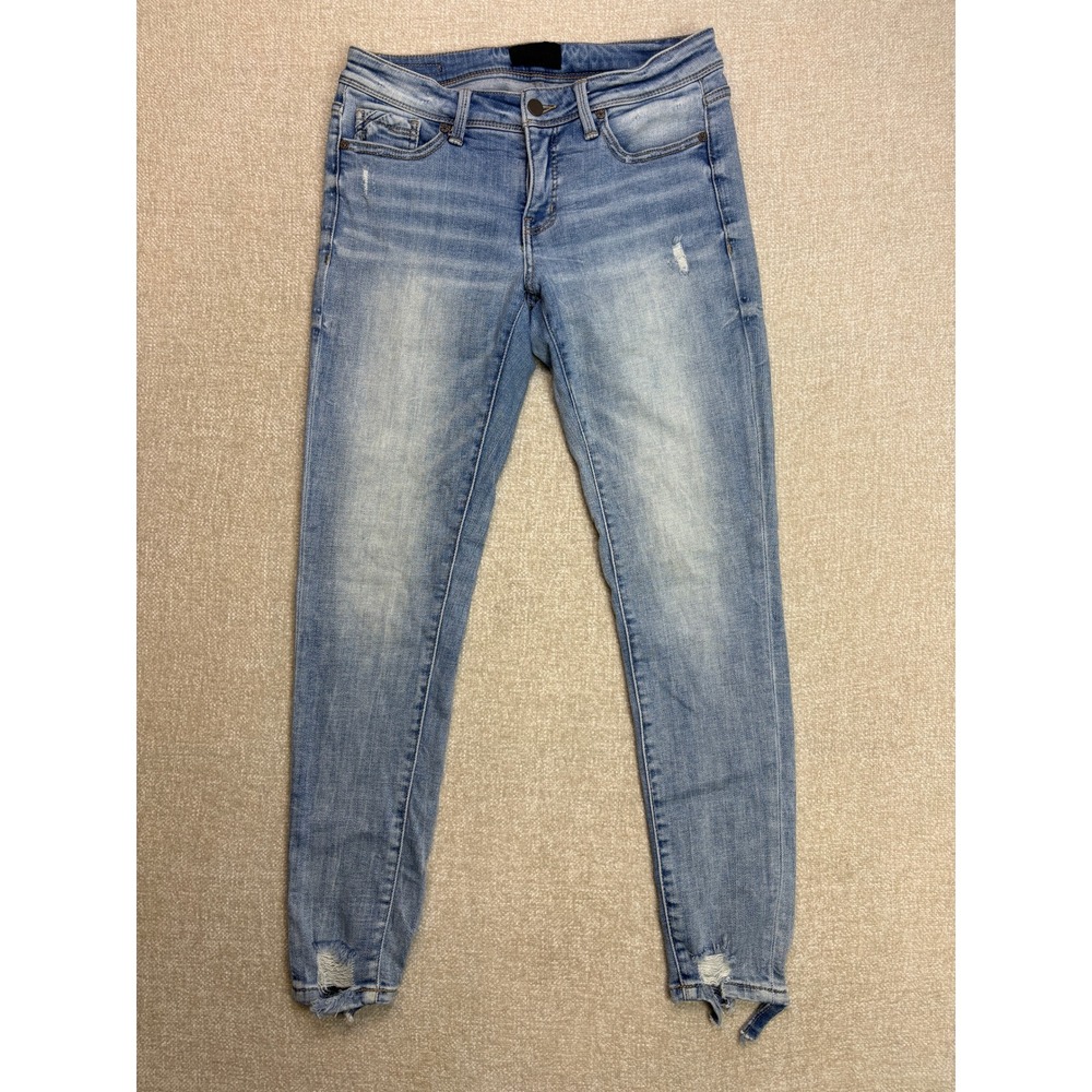 Buckle Black Fit No. 53 Ankle Skinny Jeans Light Wash Distressed Size 27